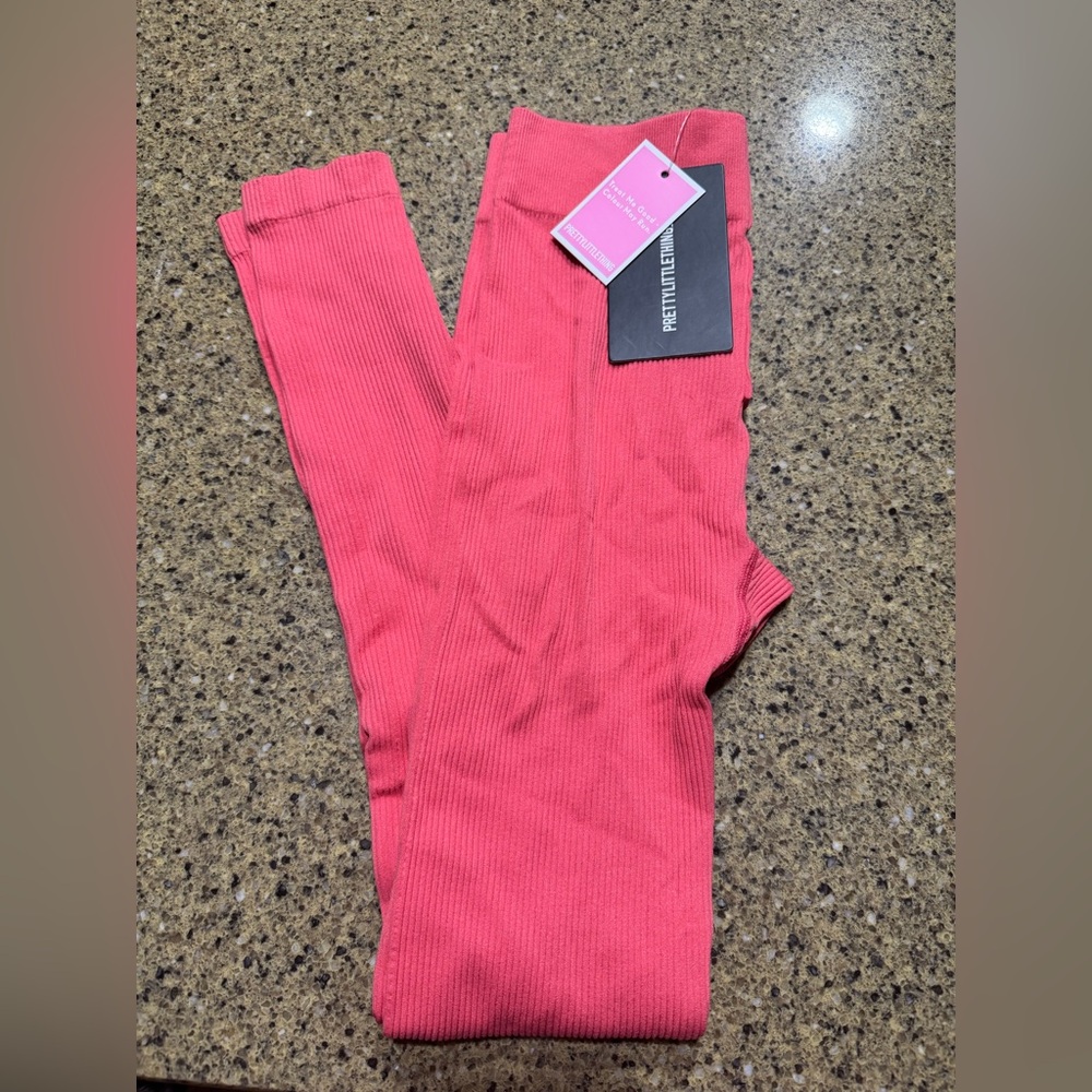 Rib Button Front Leggings (M)